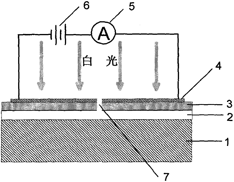Palladium-doped carbon film/oxide/semiconductor material with photoconductive effect