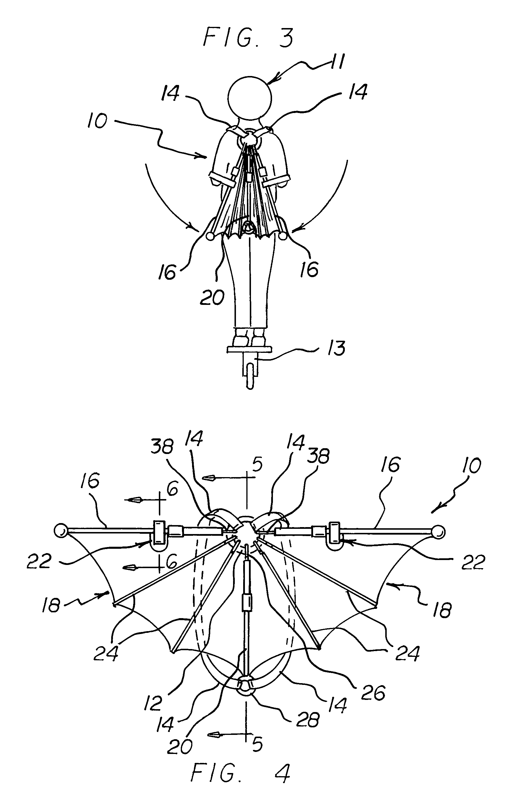 Wearable folding wing apparatus