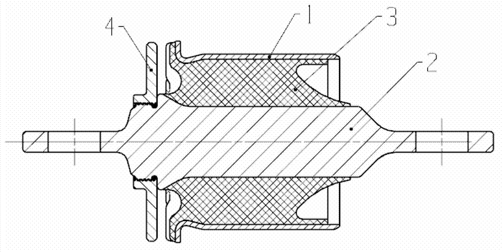 Torsion beam bush component and production and mounting method thereof