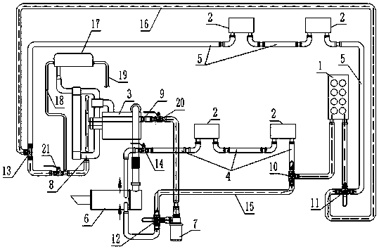 A structure based on ng engine passenger car heater pipeline