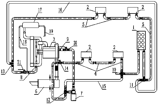A structure based on ng engine passenger car heater pipeline
