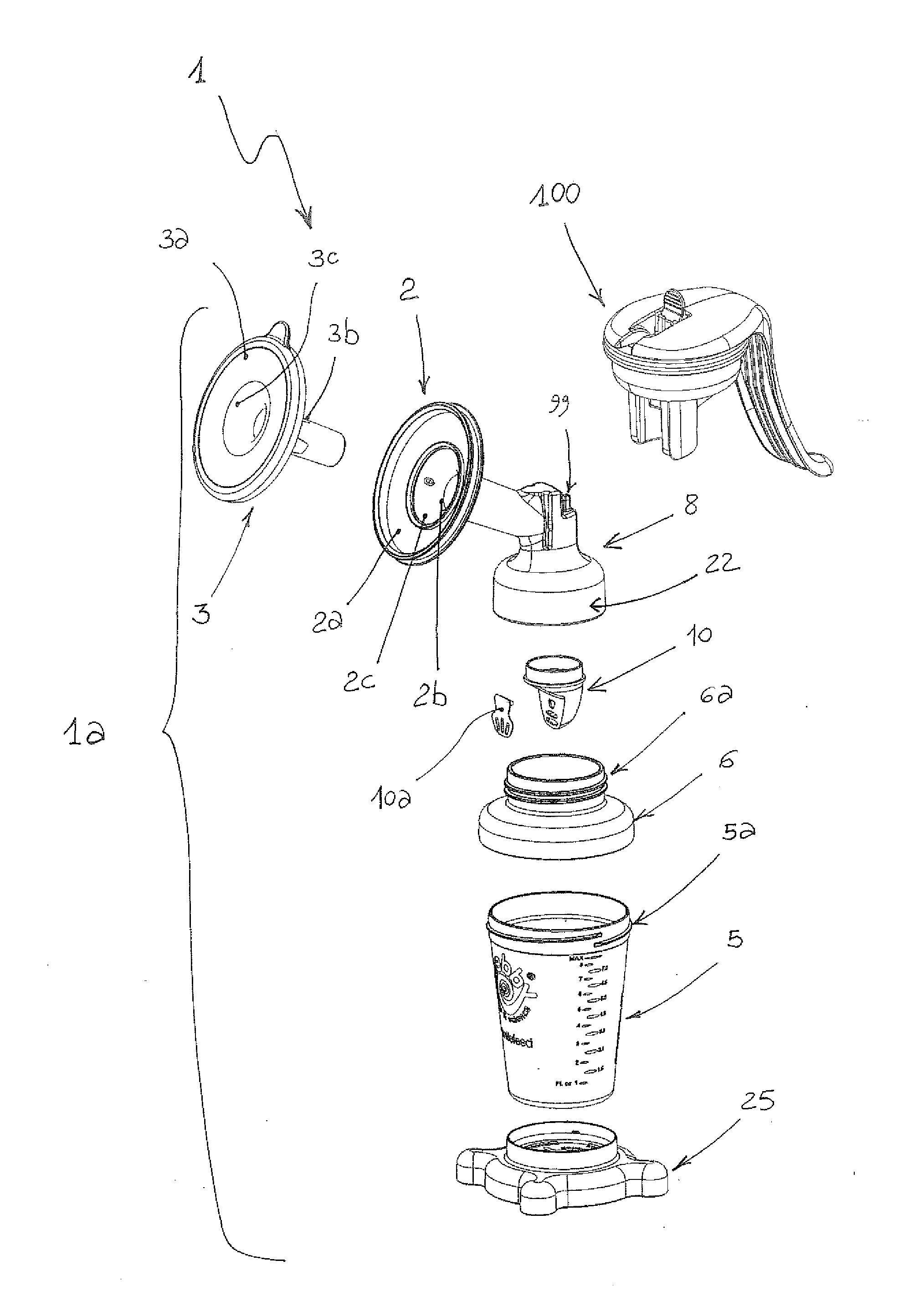 Apparatus for extracting milk from a breast and related pump unit