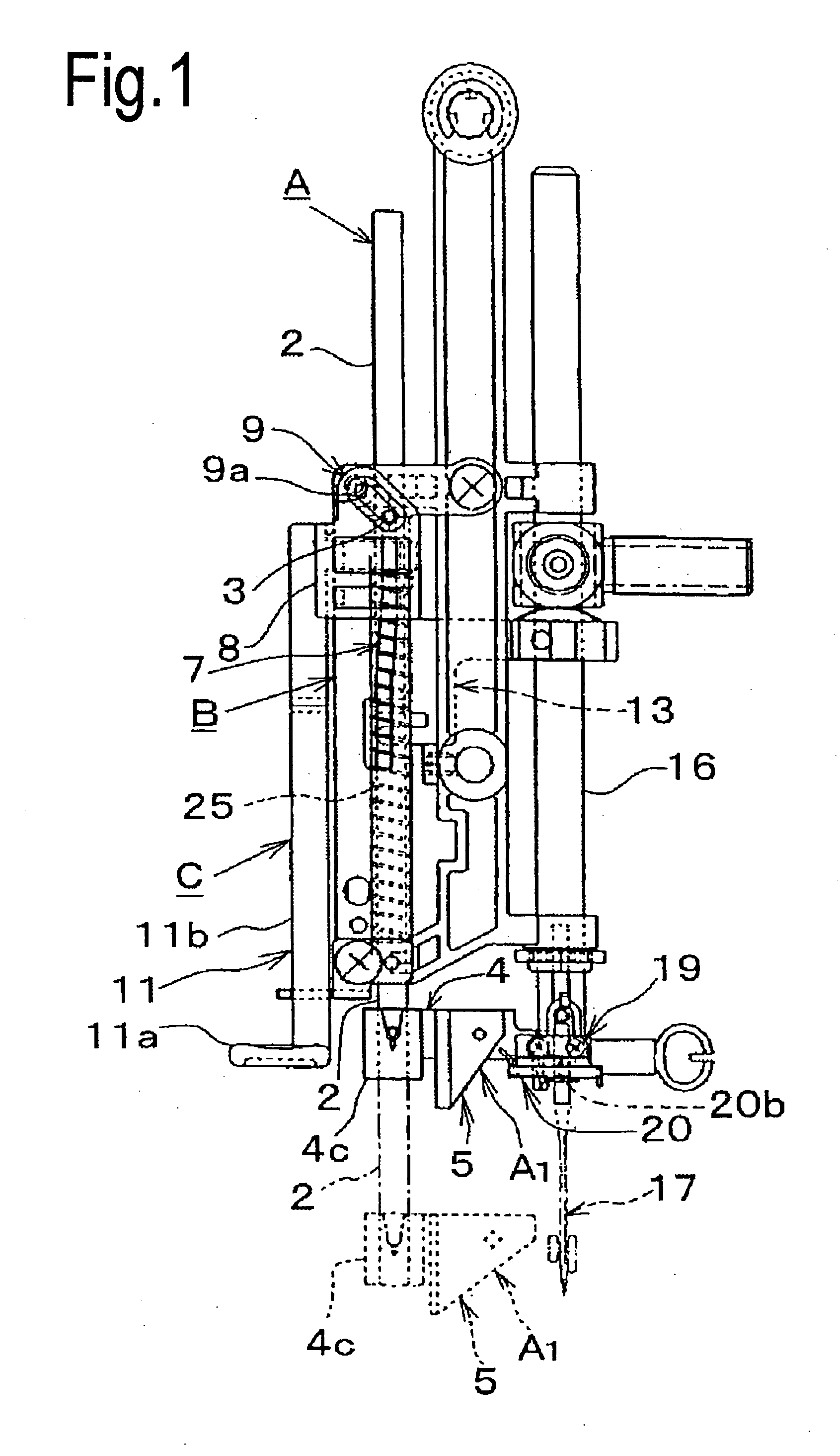 Threading device of sewing machine