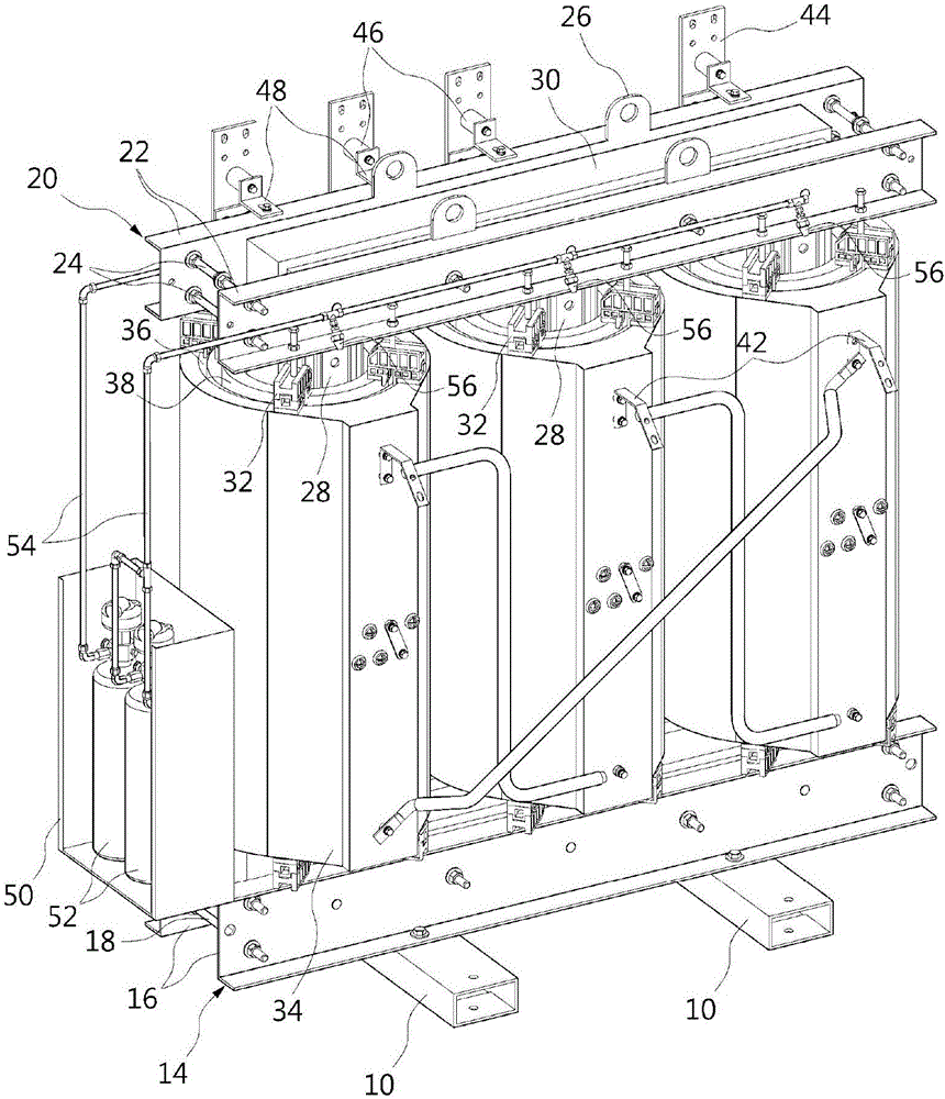 Molded transformer provided with fire extinguishing device