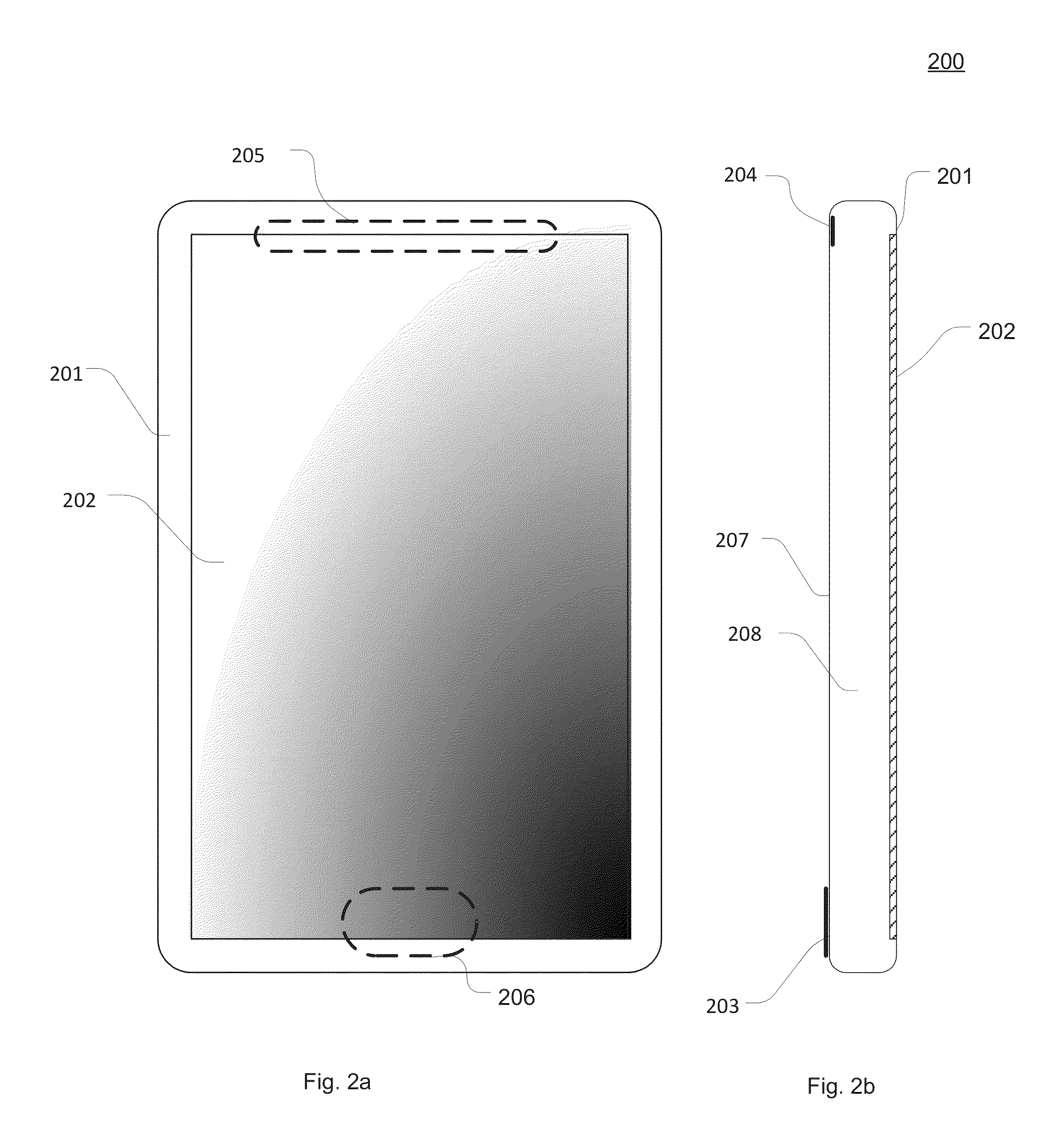 Mobile computing device with expanded display size