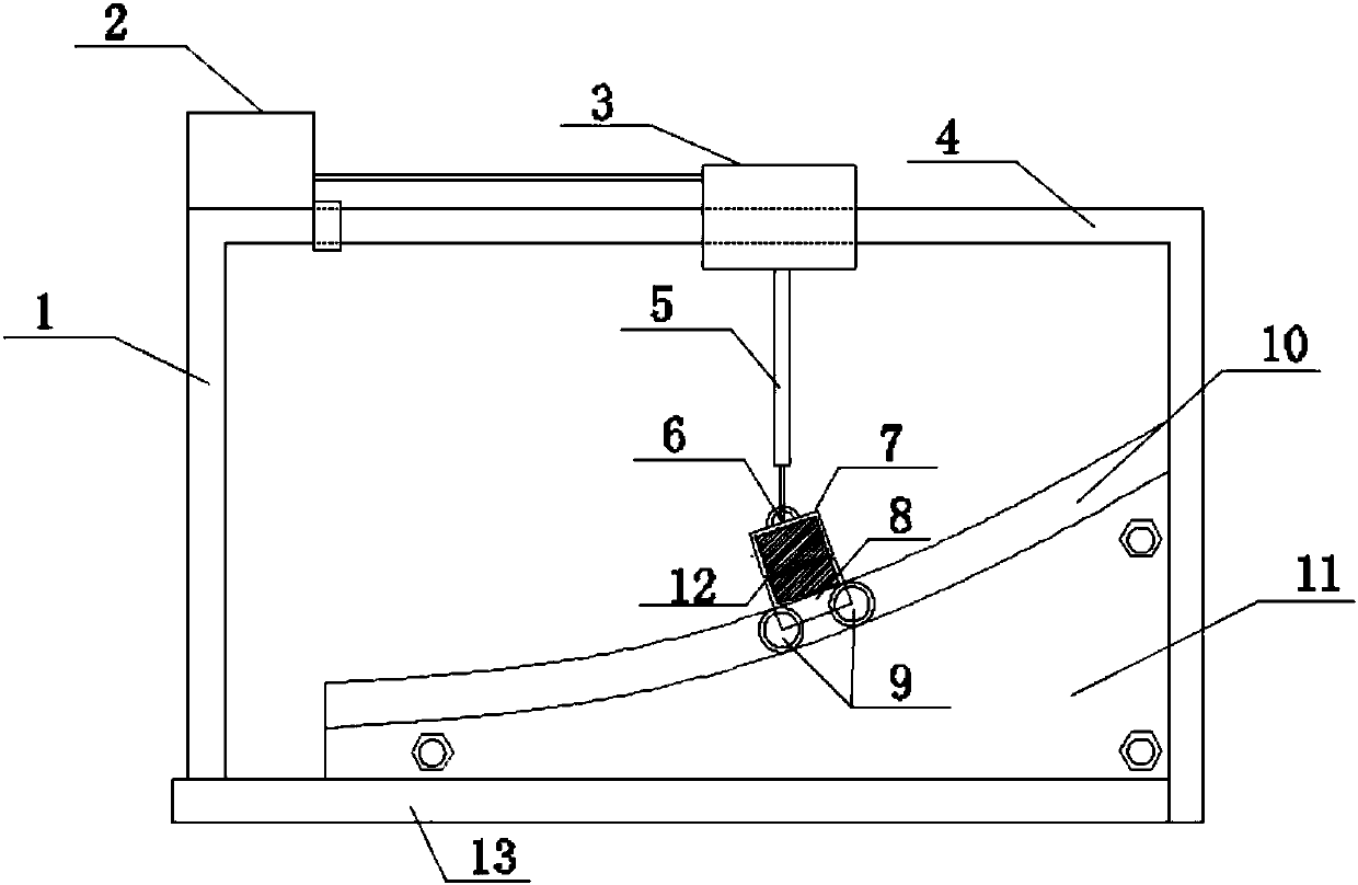 Facing interface anti-shearing fatigue test method and device under vehicle braking condition