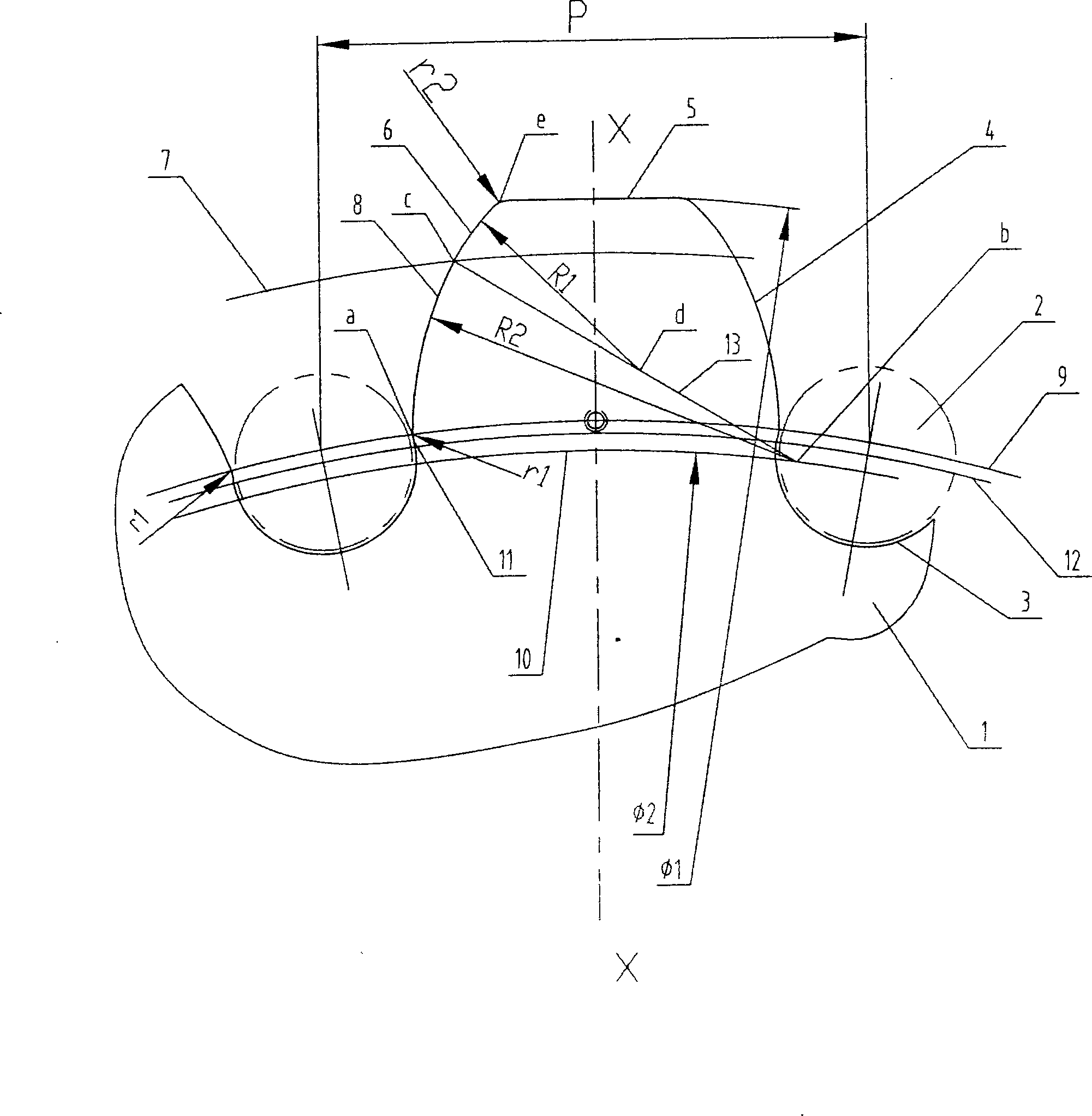 Method for correcting star wheel dental plate rack circle curve