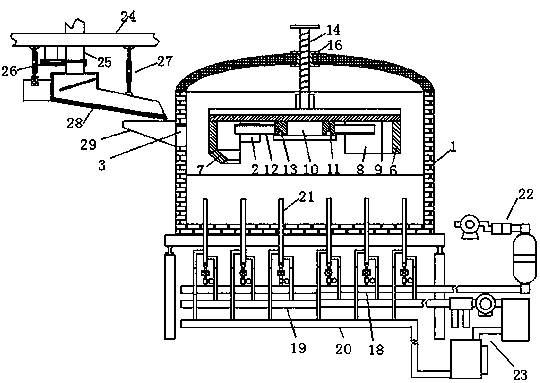 A high-efficiency and energy-saving horseshoe flame furnace