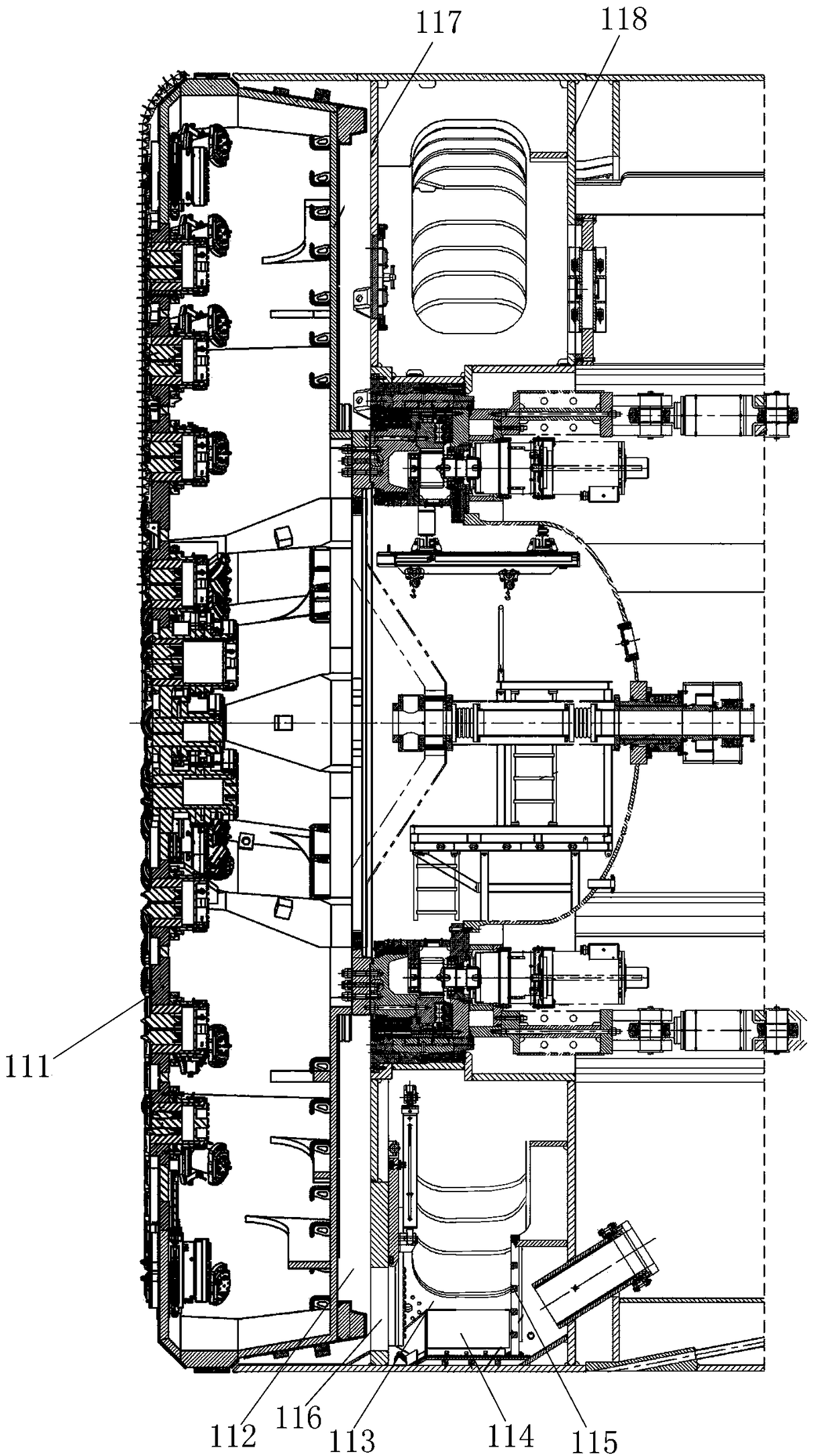 Muddy water circulating system for shield tunneling machine