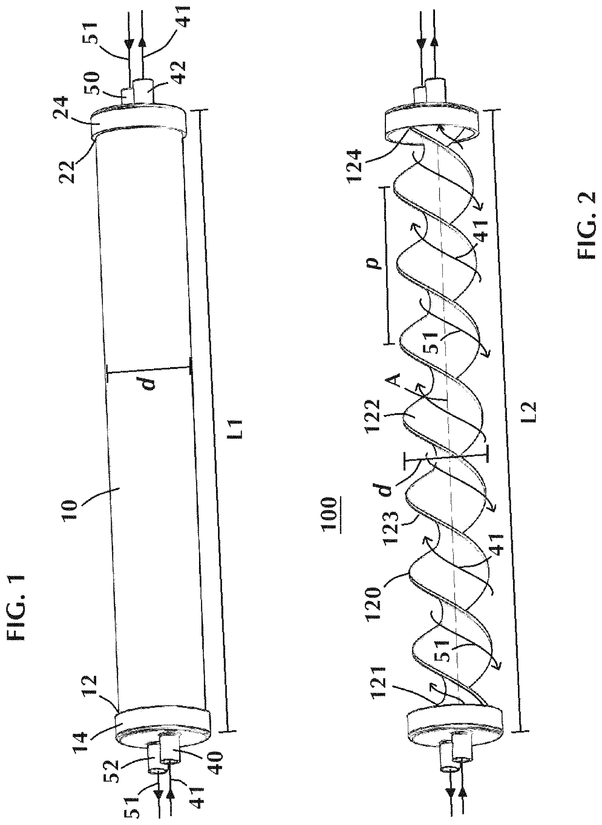 Counterflow helical heat exchanger