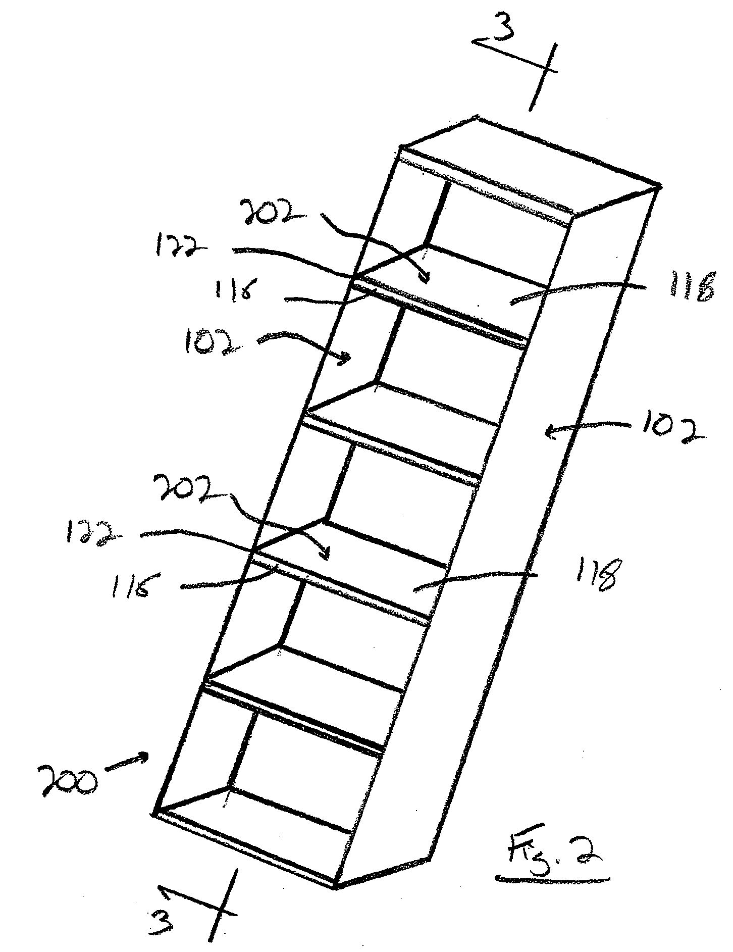 Ladder assembly formed from integral material blank