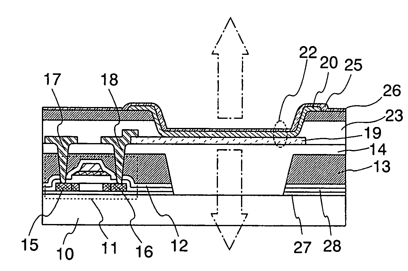 Display device including an insulating layer with an opening