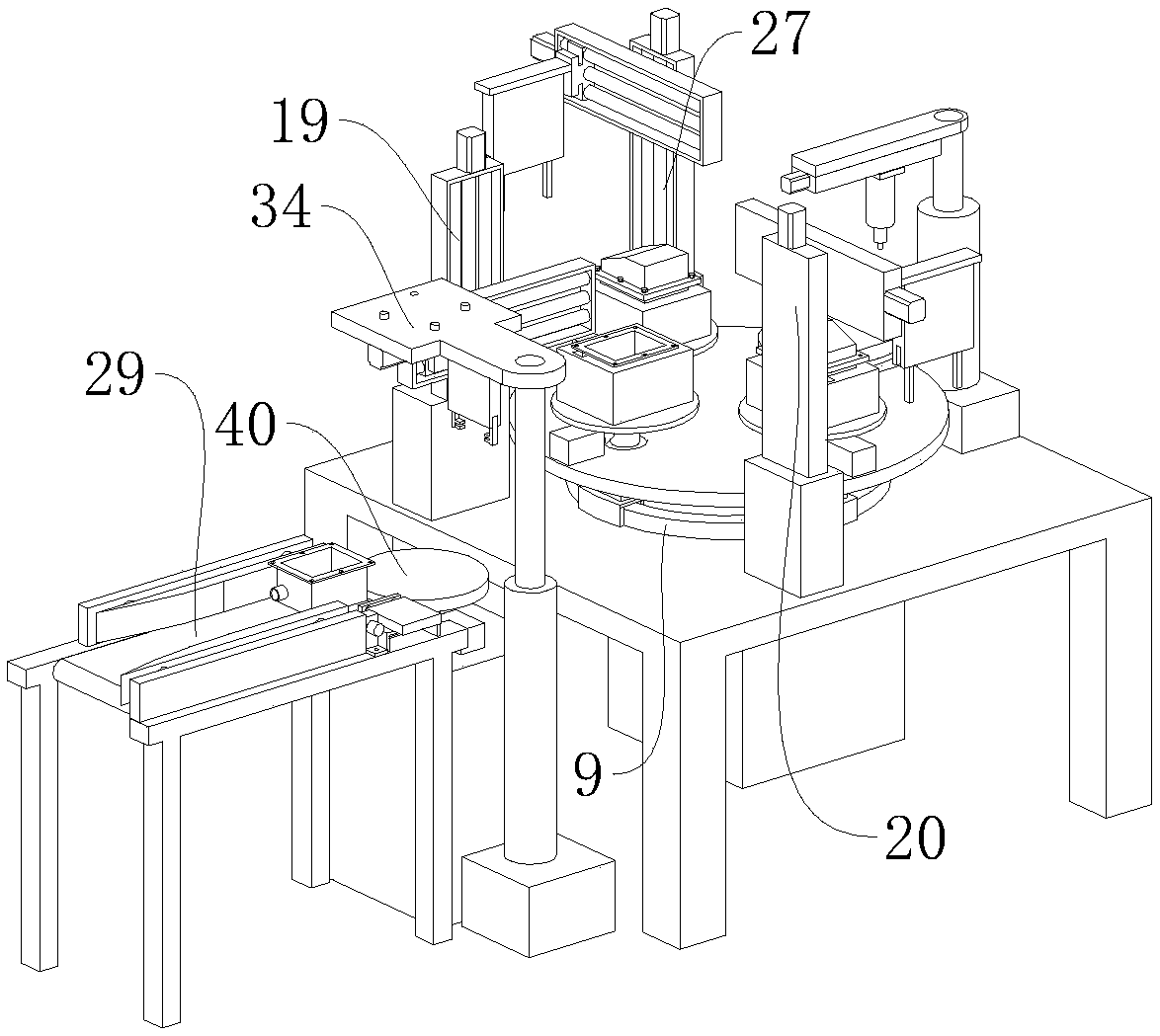 Automatic assembling device for air filter shell