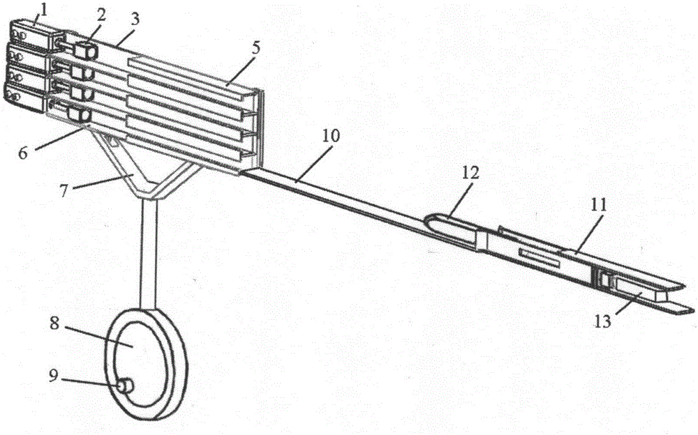 1*4 shuttle box device of full-automatic shuttle rapier loom