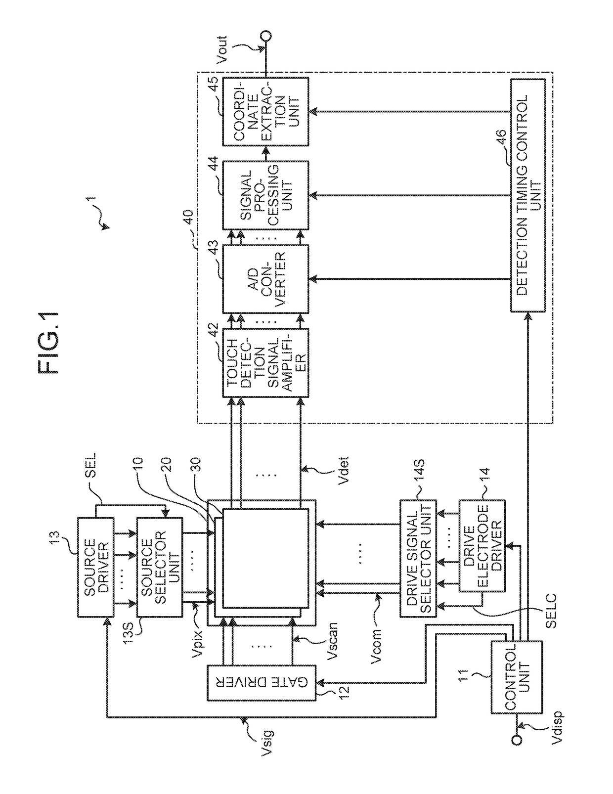 Display device with touch detection function and electronic apparatus