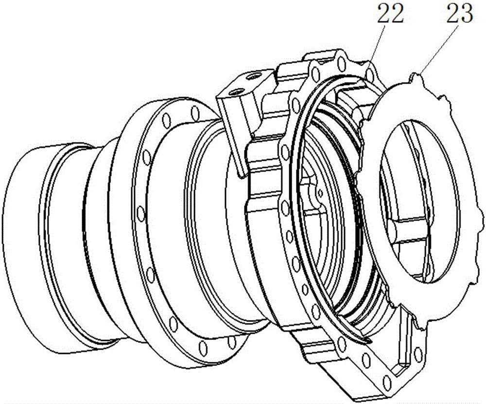Drive axle with wet brakes and sectional axle housings