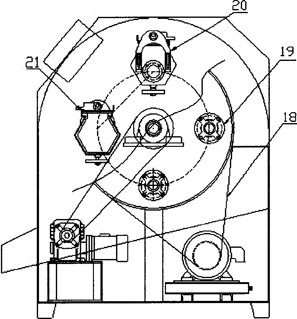 Cylinder oblique arranged planetary barrel polisher driven by synchronous belt