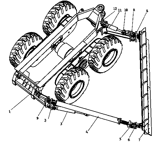 Side face snow plow for land leveller