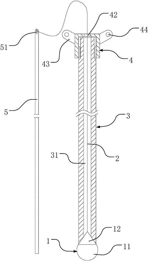 Encephalic lesion puncture positioning device based on brain stereotaxis system