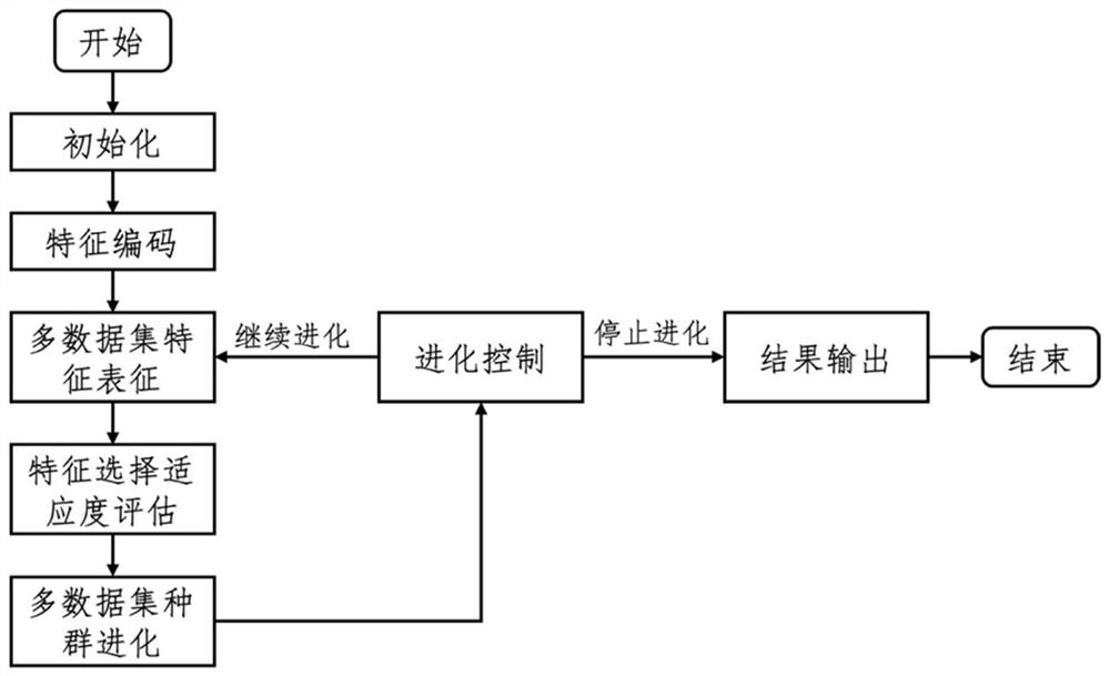 Multi-data-set feature selection method and system based on multi-task evolutionary algorithm