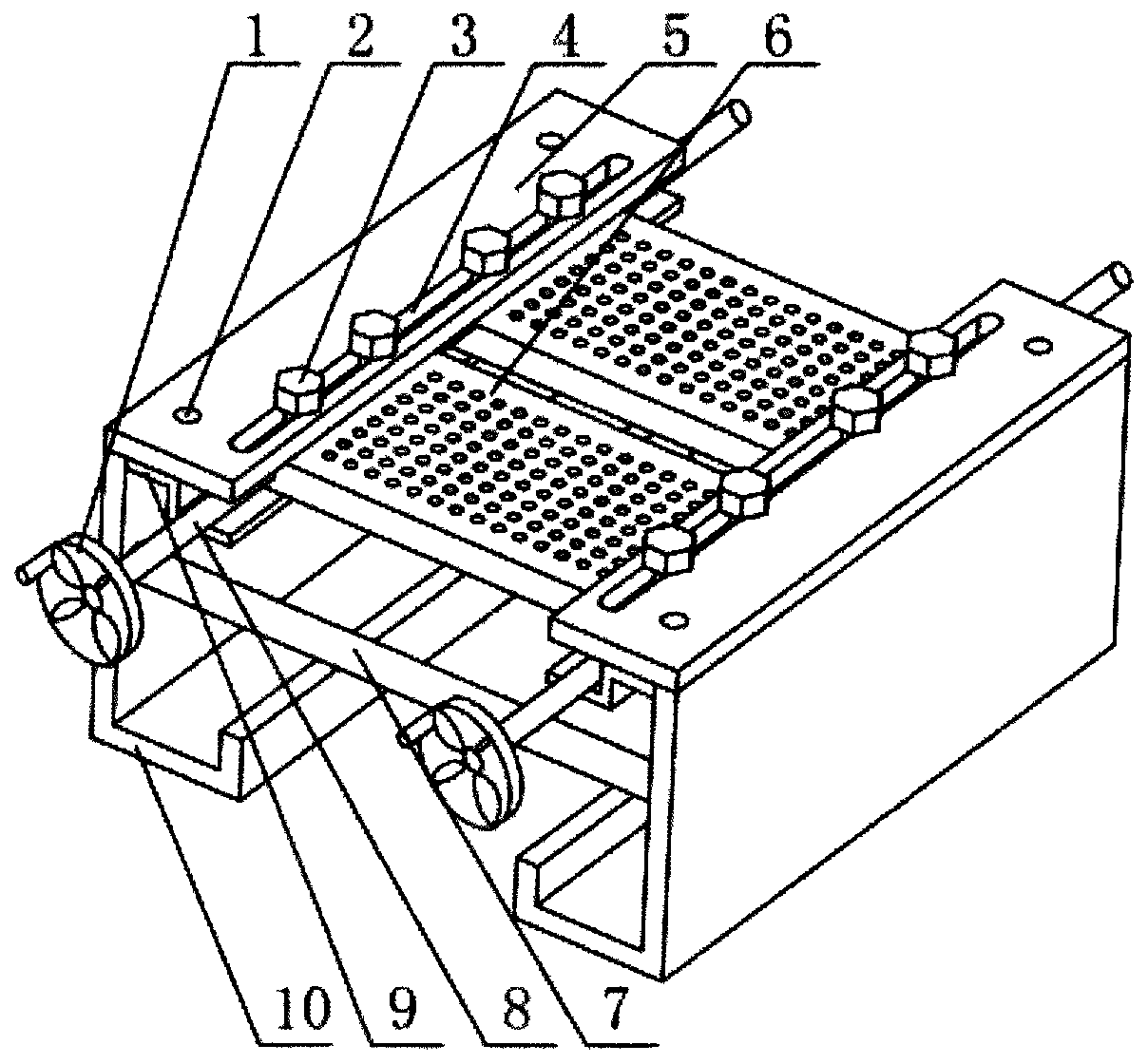Device for adjusting breadth of weaving machine comber boards
