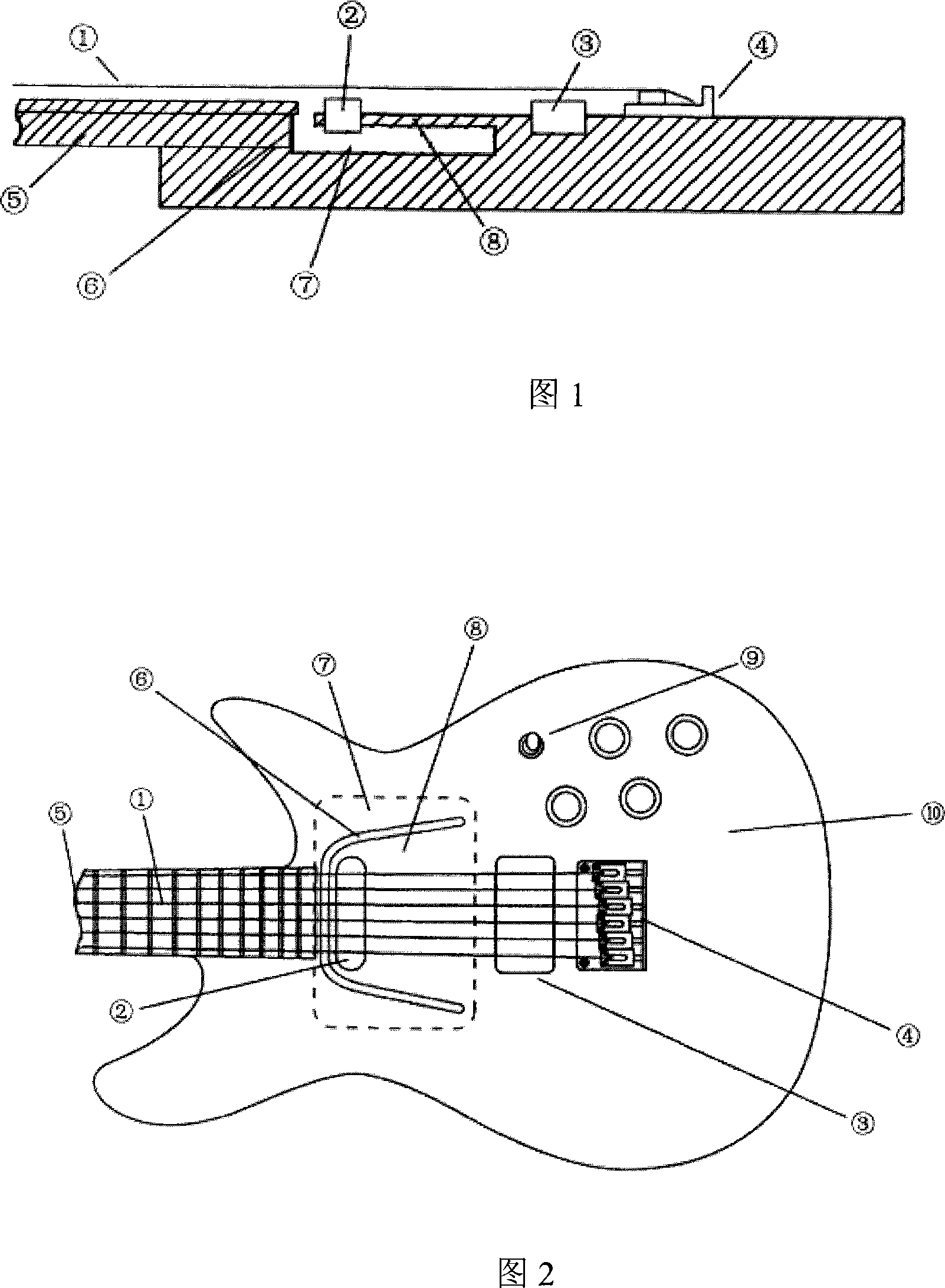 Semi-hollow suspending type adapterization electric guitar