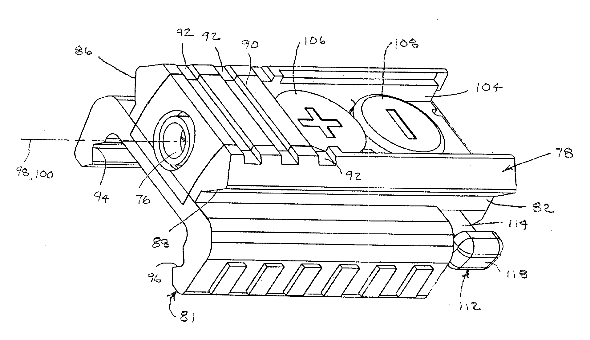 Firearm mount with embedded sight