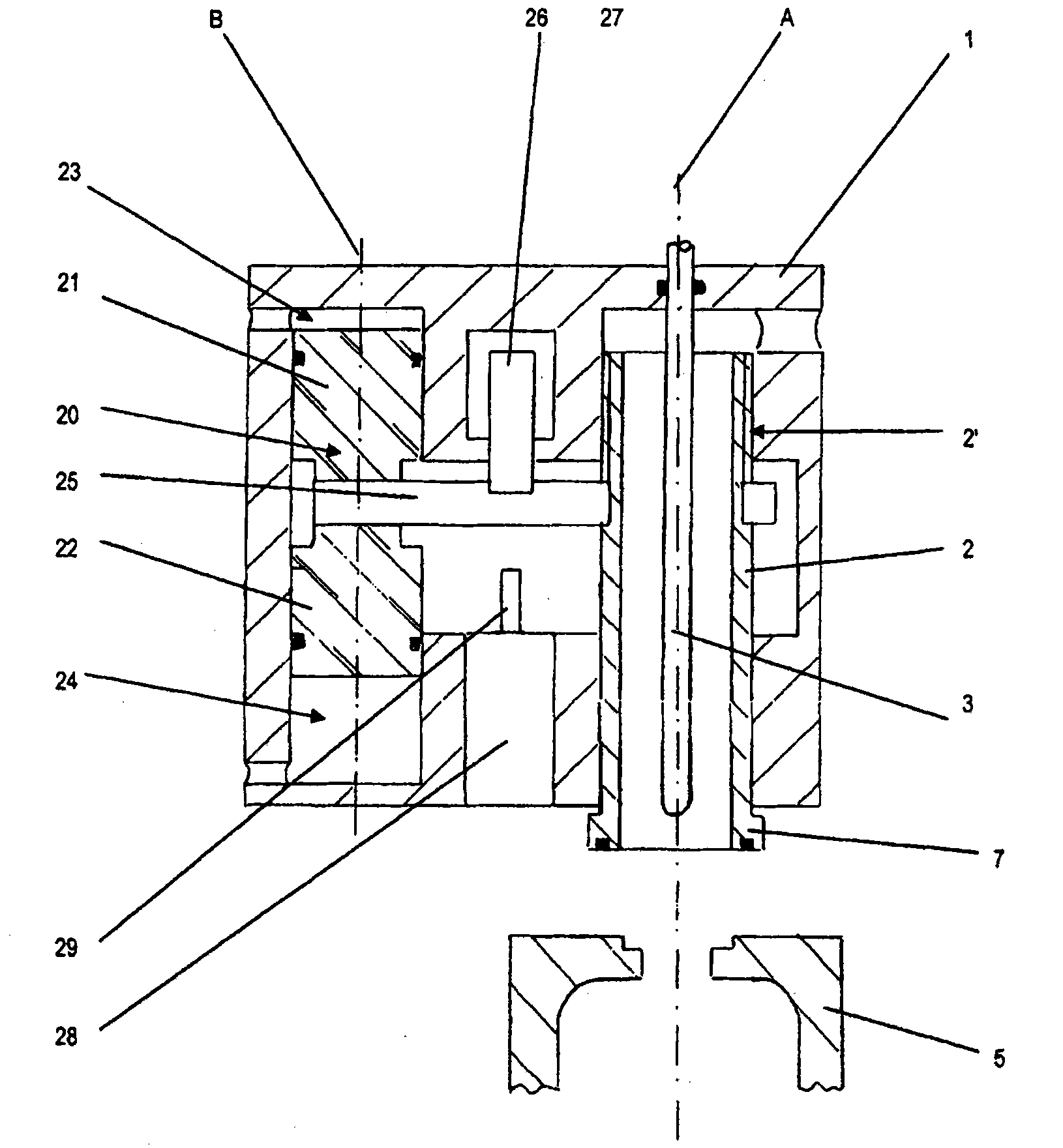 Device for injecting compressed air into a blow mold