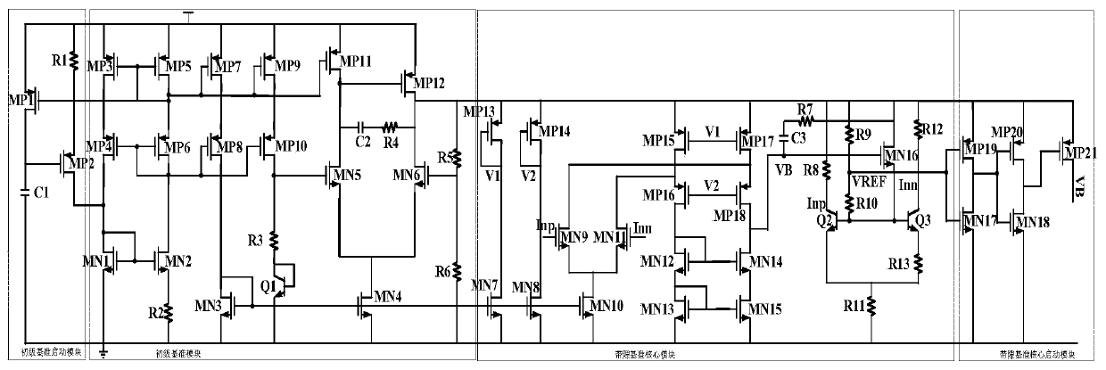 Low-temperature drift band-gap reference circuit based on concave-convex curvature compensation