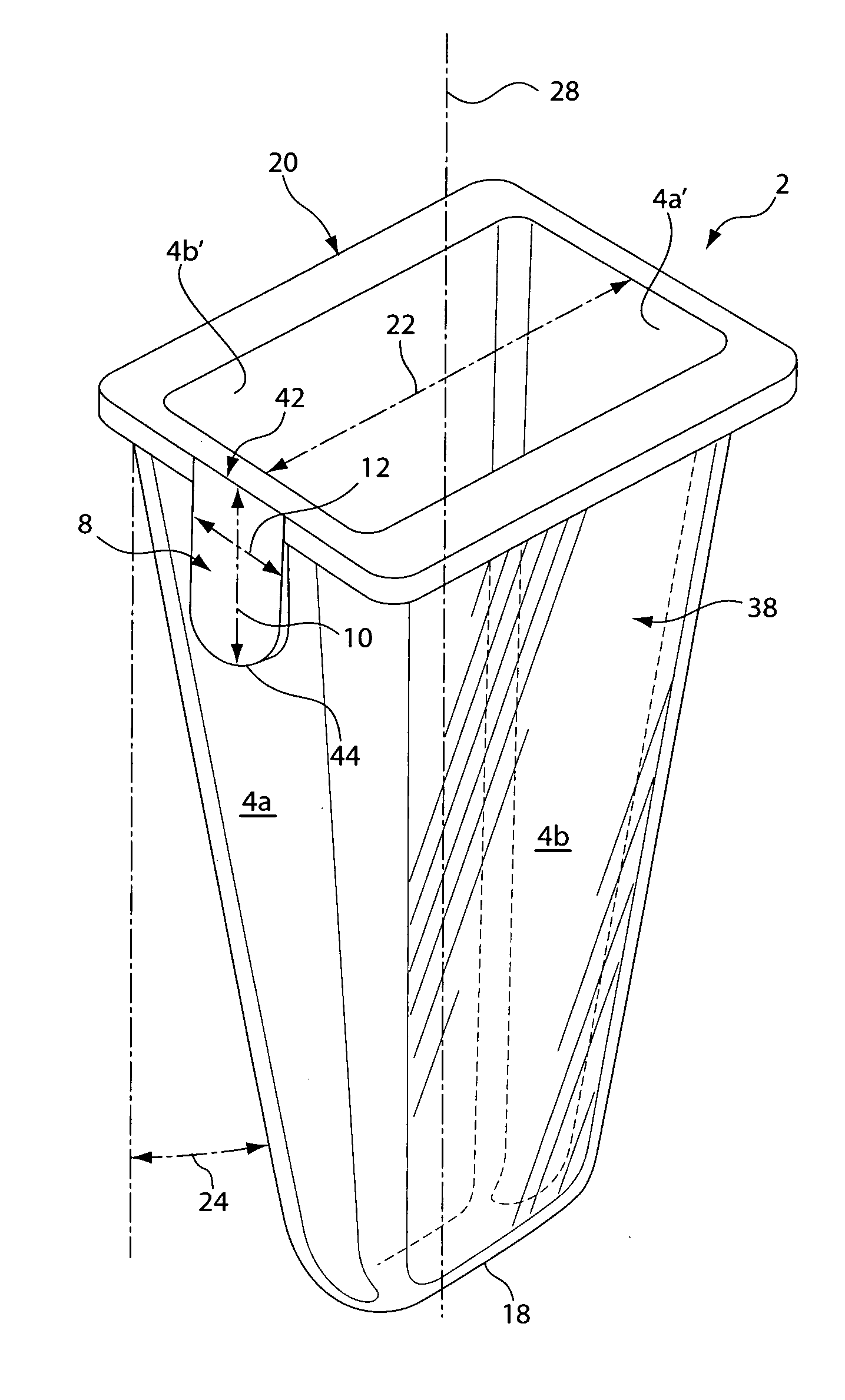 Tapered cuvette and method of collecting magnetic particles