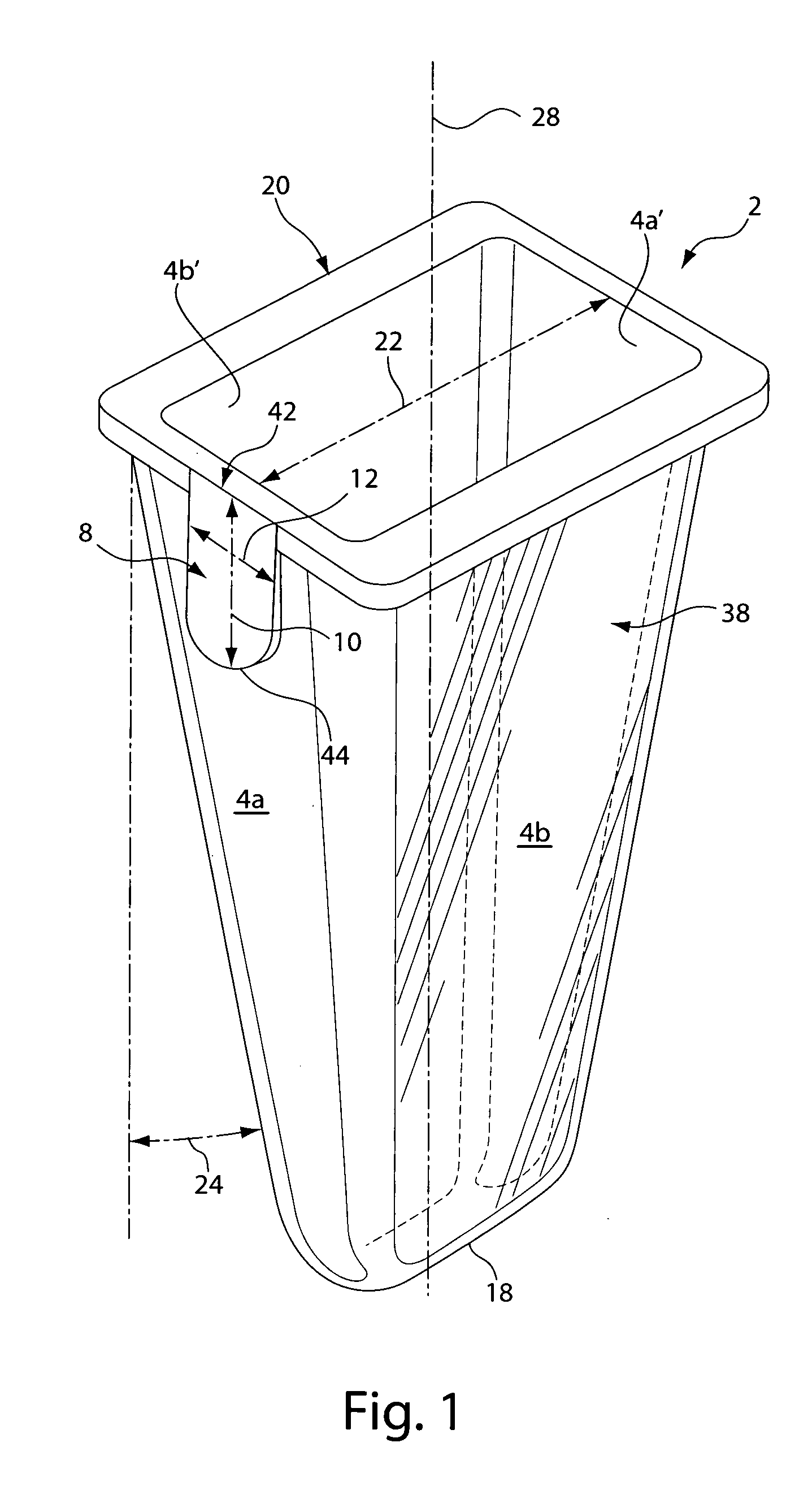 Tapered cuvette and method of collecting magnetic particles