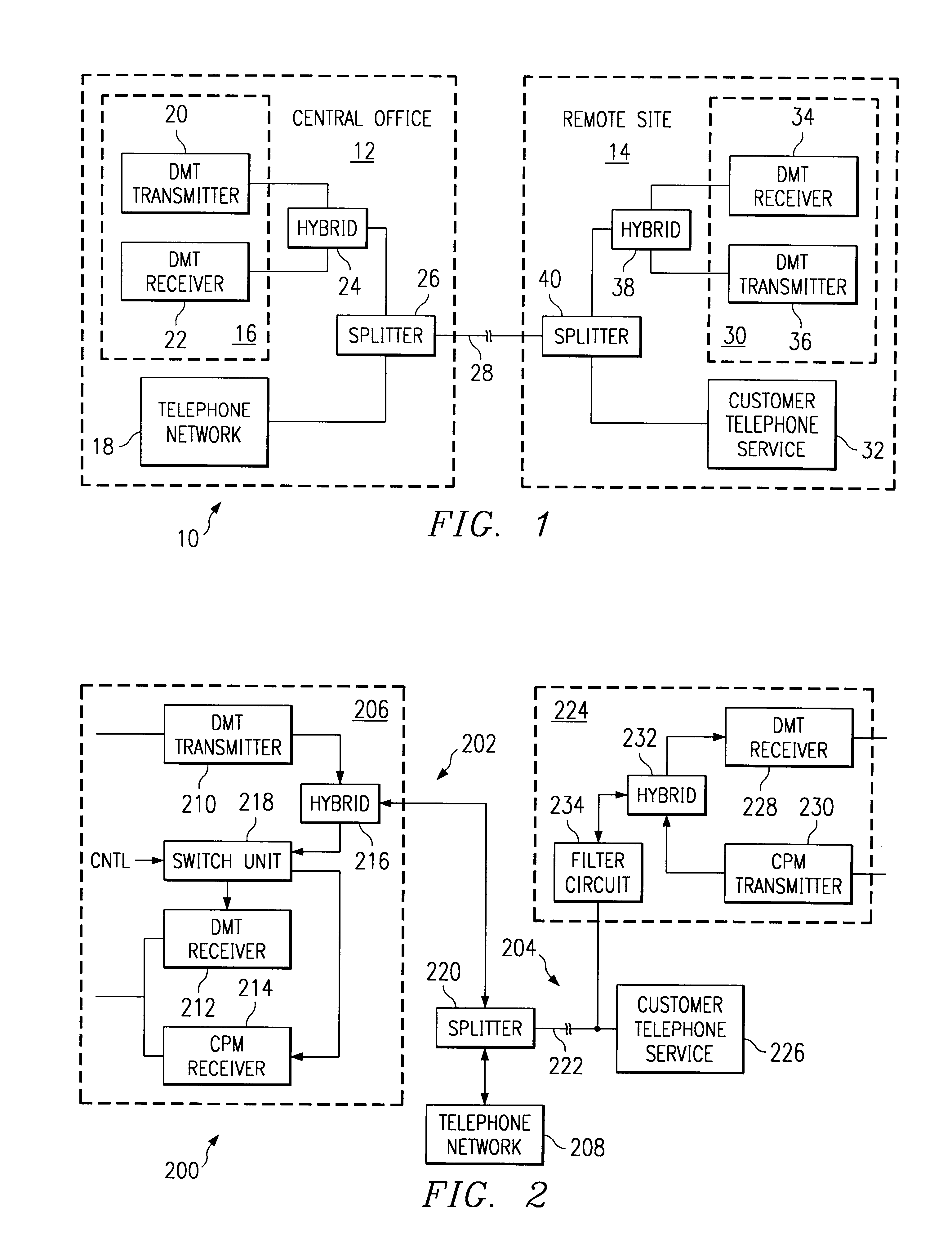 Data communications system with splitterless operation