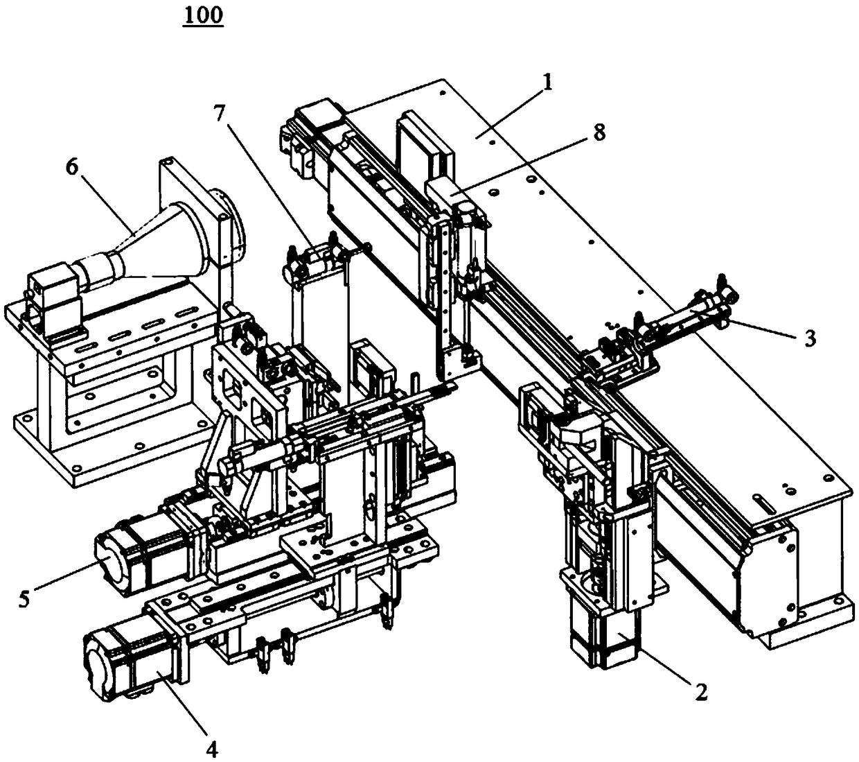 An automatic pressing device for pressing wires into terminals