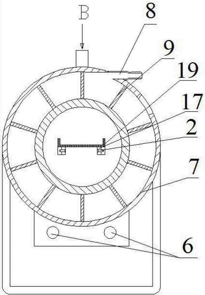 Internally-installed pneumatic rinsing tank for fasteners