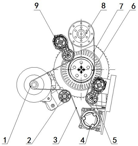 Diesel engine front end power output device