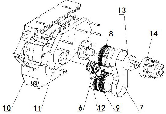 Diesel engine front end power output device