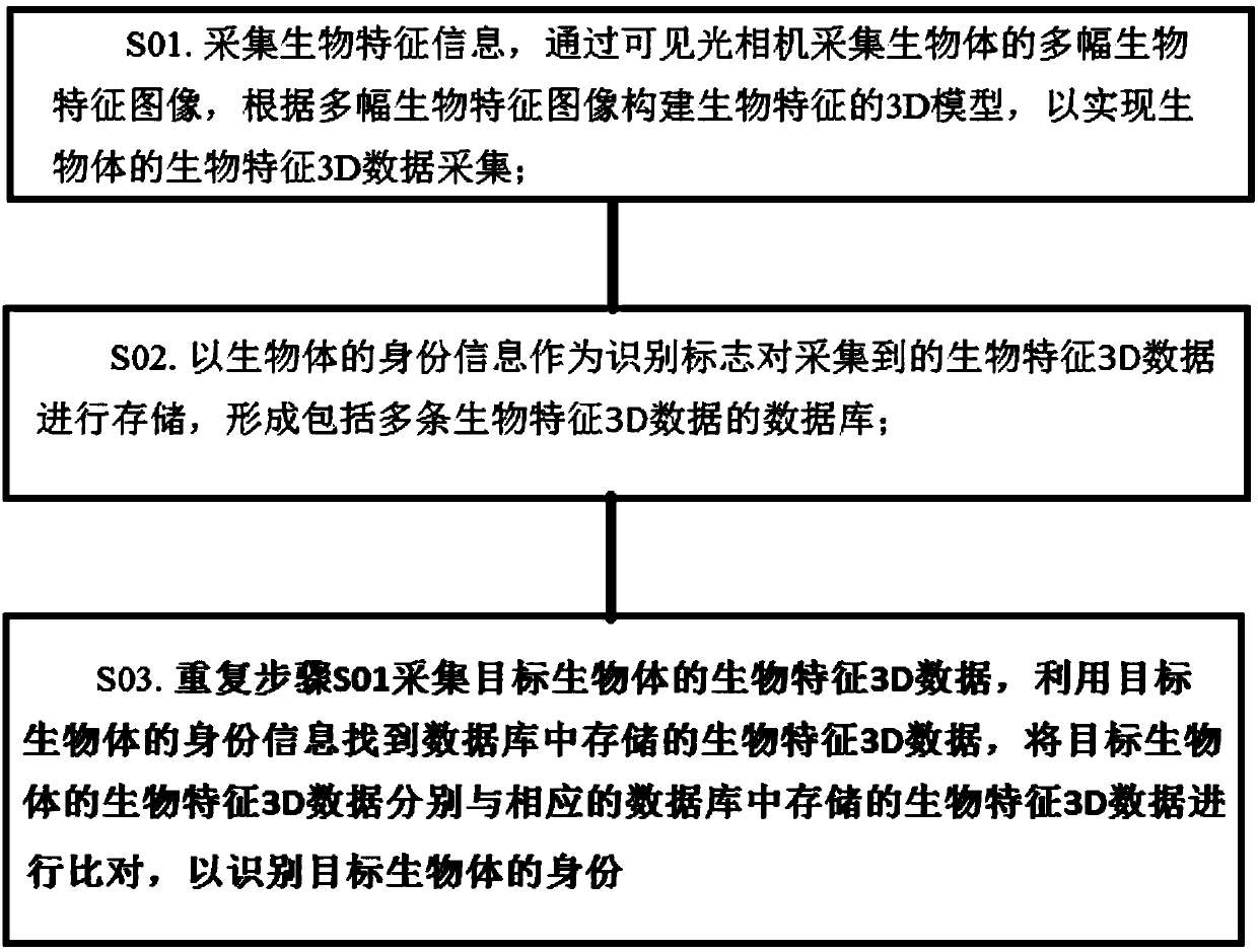 A biometric 3D data recognition method based on visible light photography