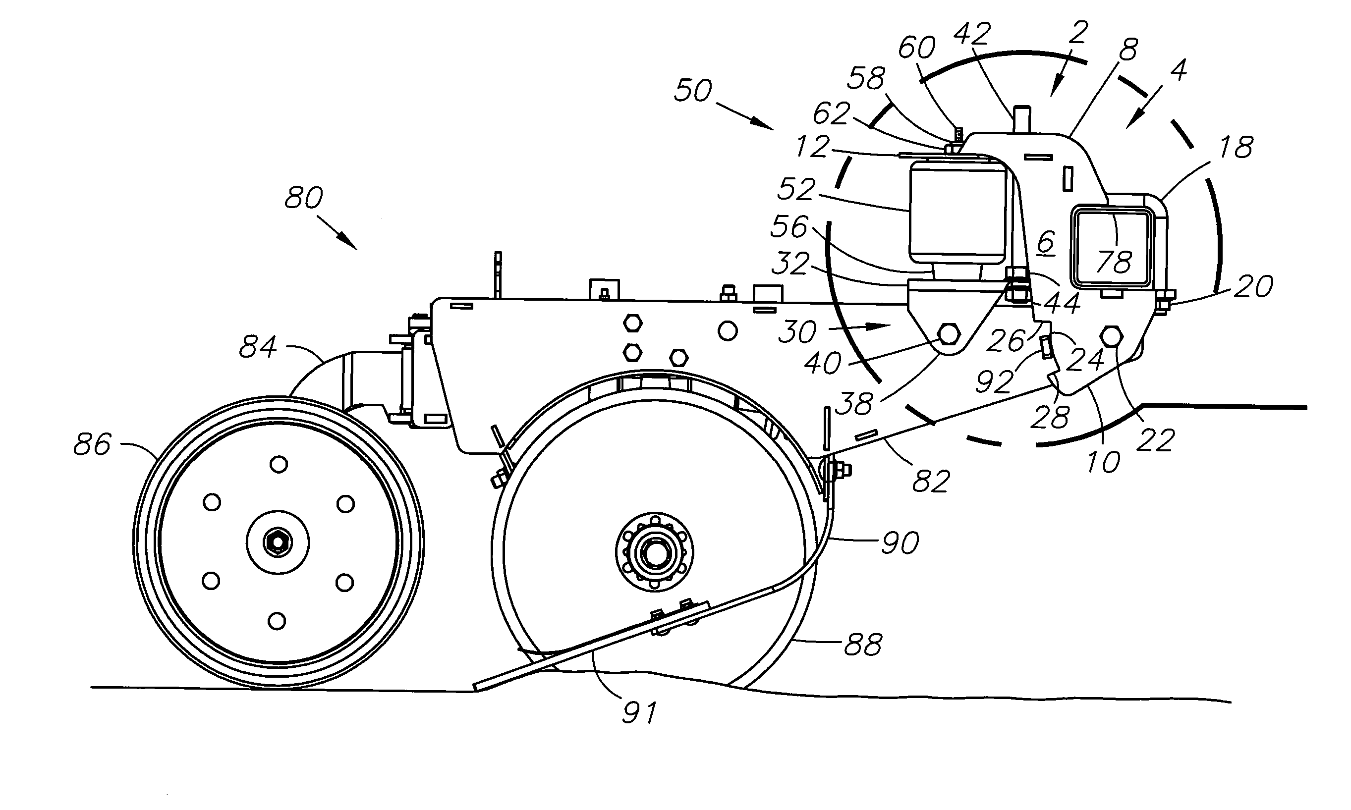 Air spring down-pressure system for implement