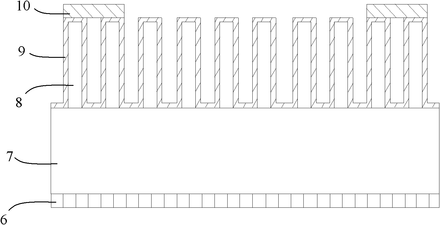 Silicon nano-wire array or silicon nano-pore array Schottky junction type solar battery and preparation method thereof