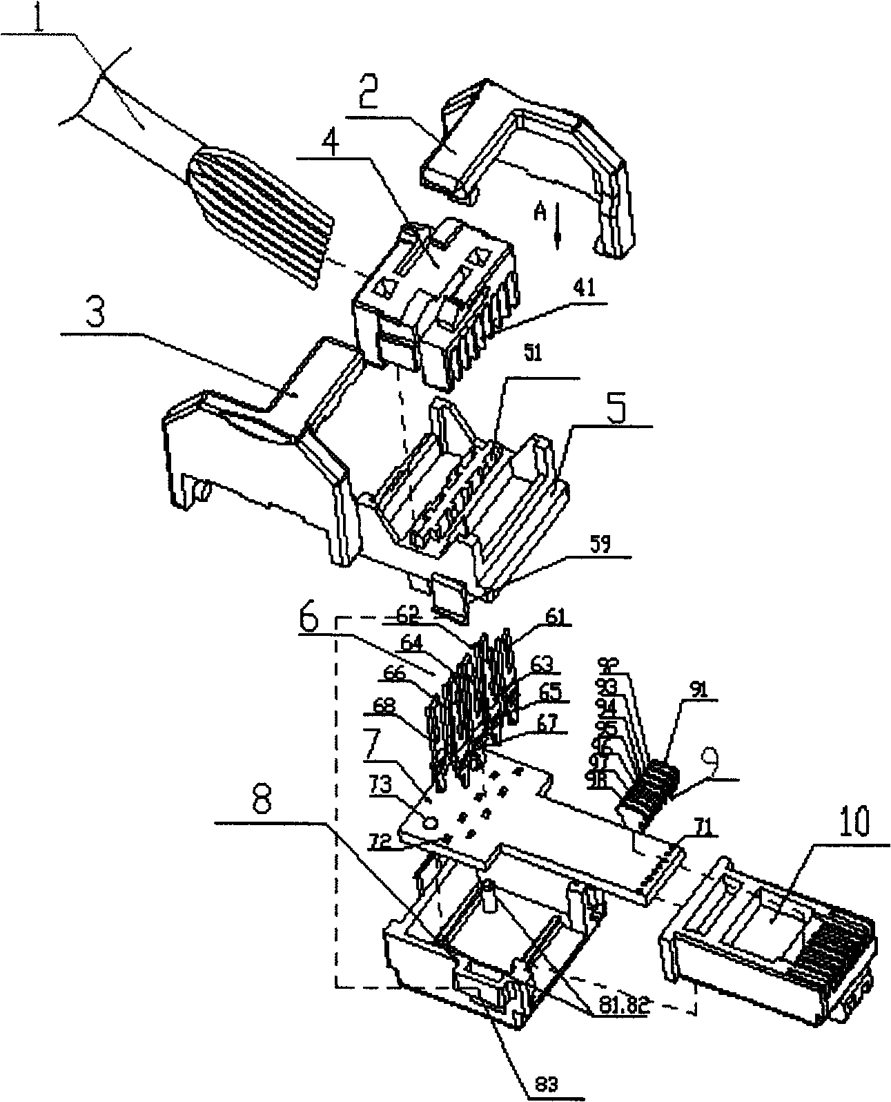 Jumper wire connector suitable for six class standard