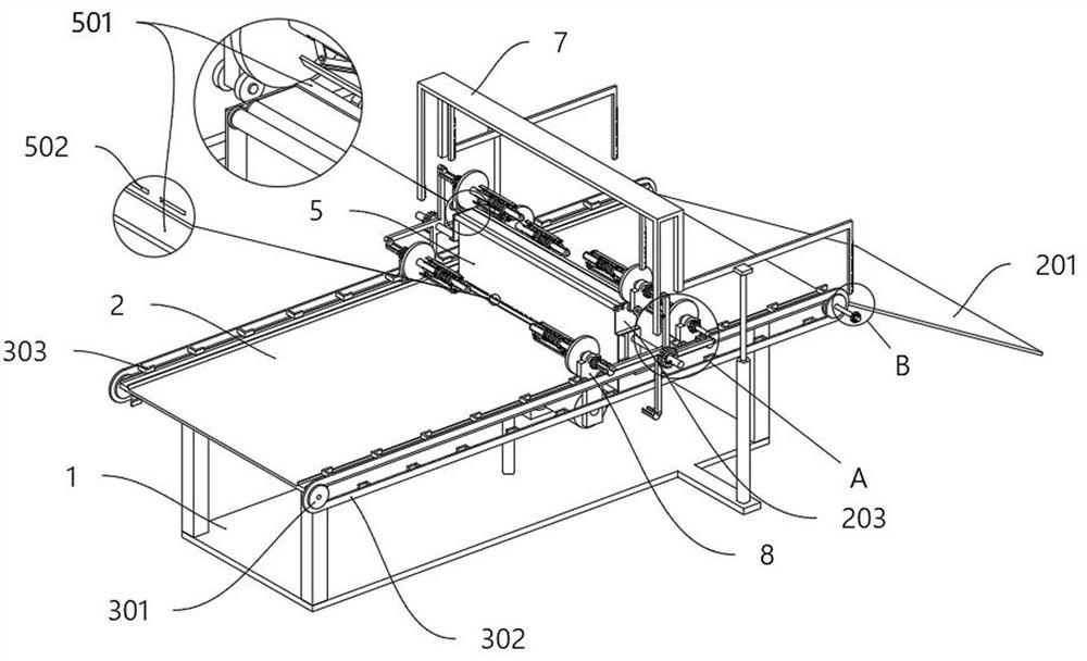 Automatic packaging device based on doubling thread cloth roll