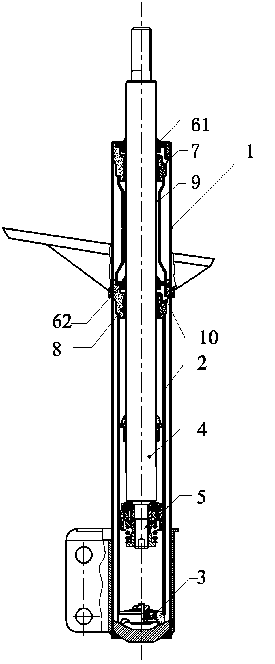 Two-cylinder damper with double-guide supporting device