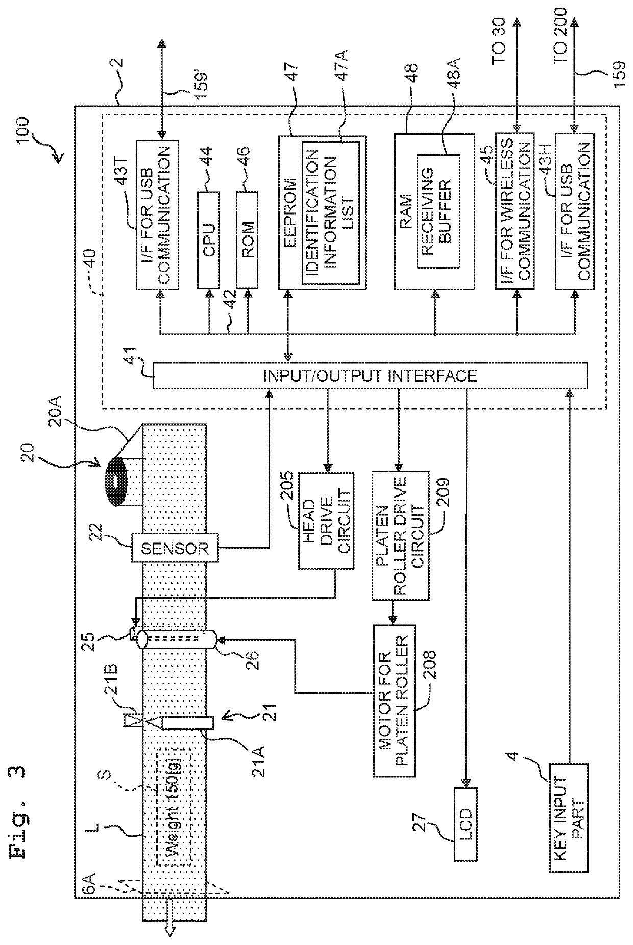 Printer and medium storing programs executable by operation terminal