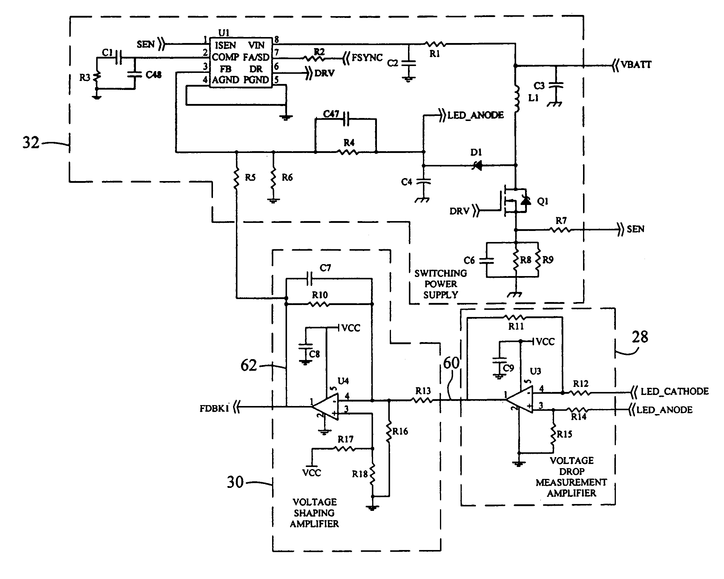 Led driver current amplifier