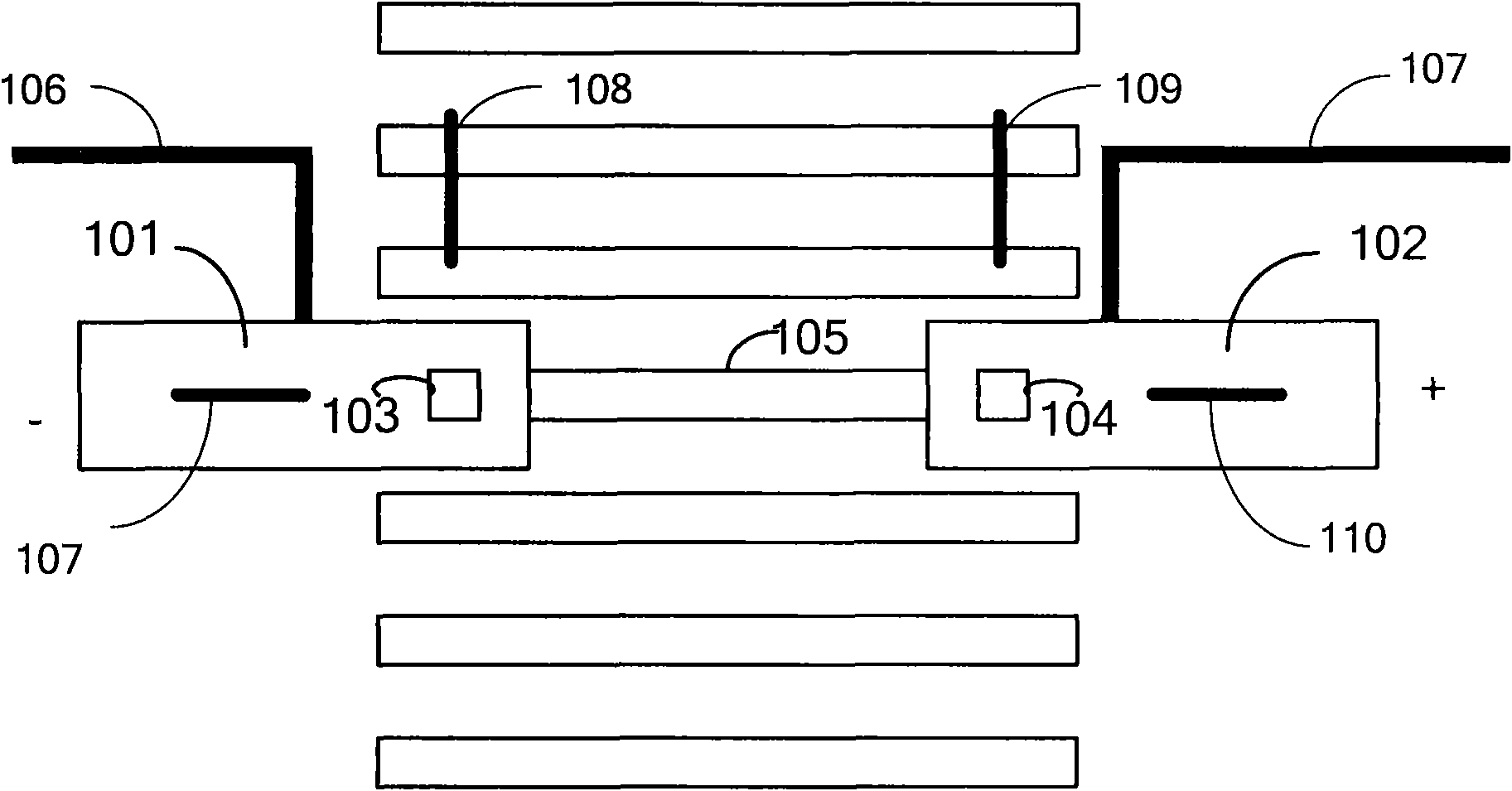 Test structure for analyzing through-hole type metal-interconnected electromigration reliability