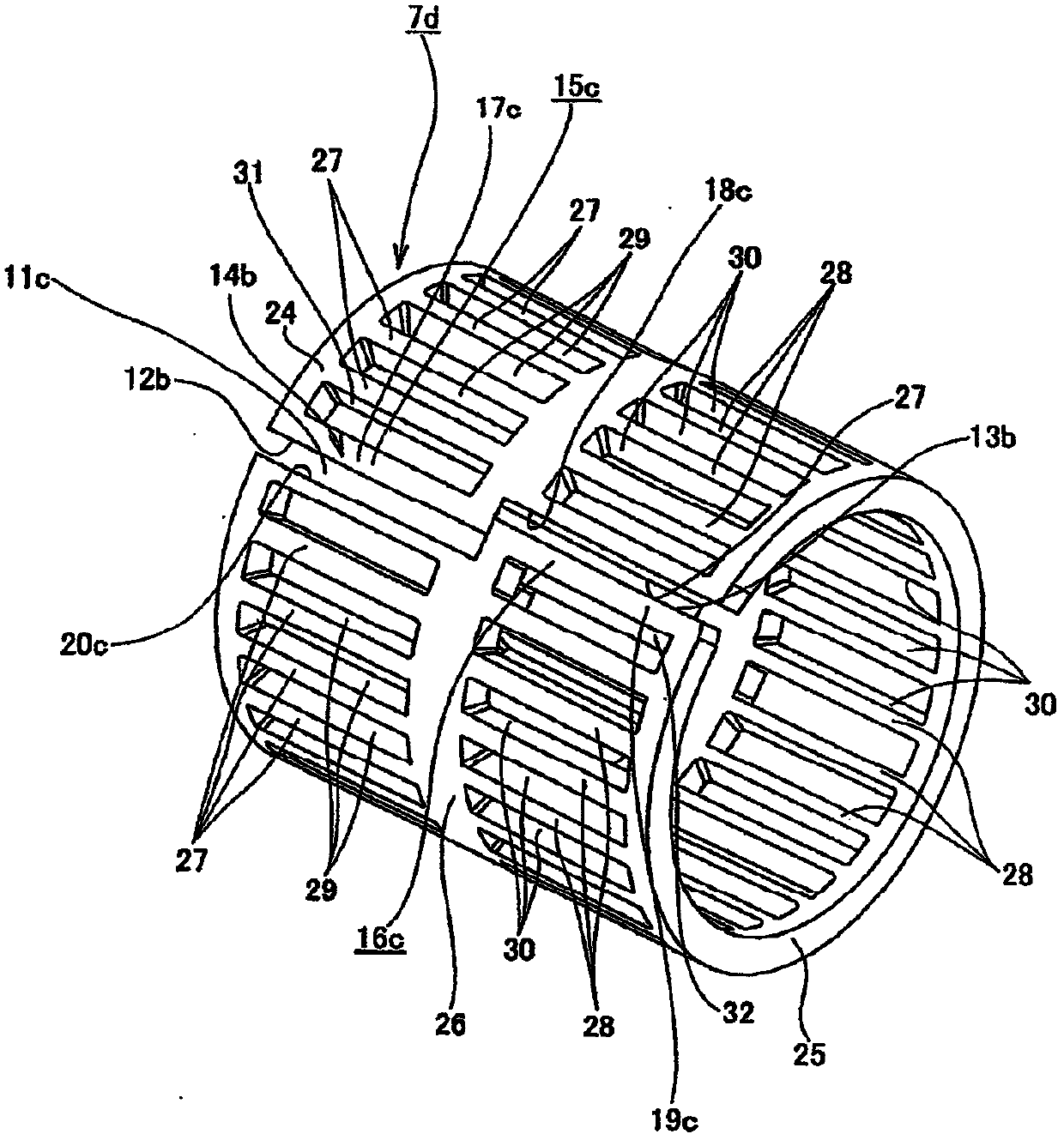 Retainer for radial roller bearing