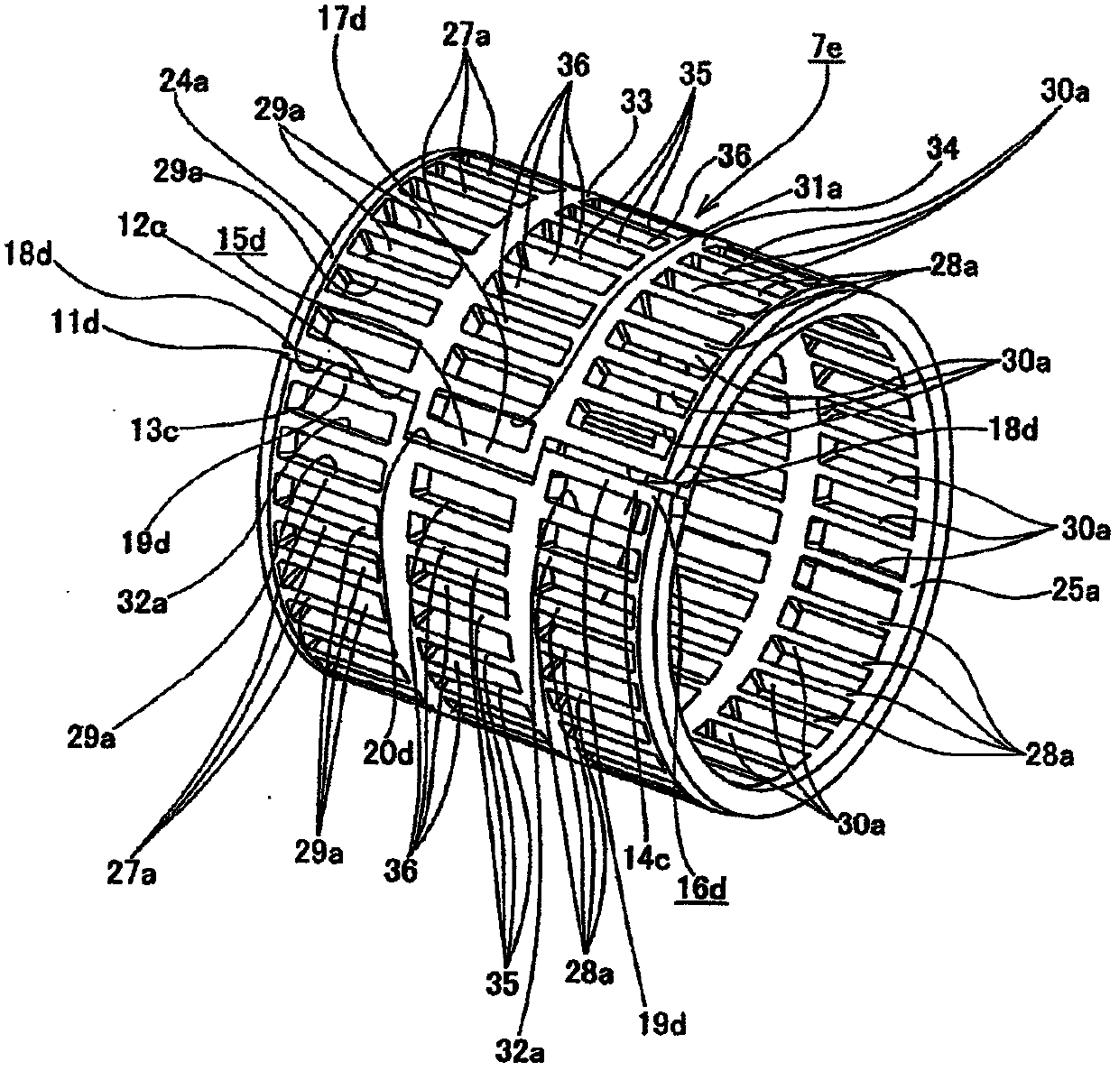 Retainer for radial roller bearing