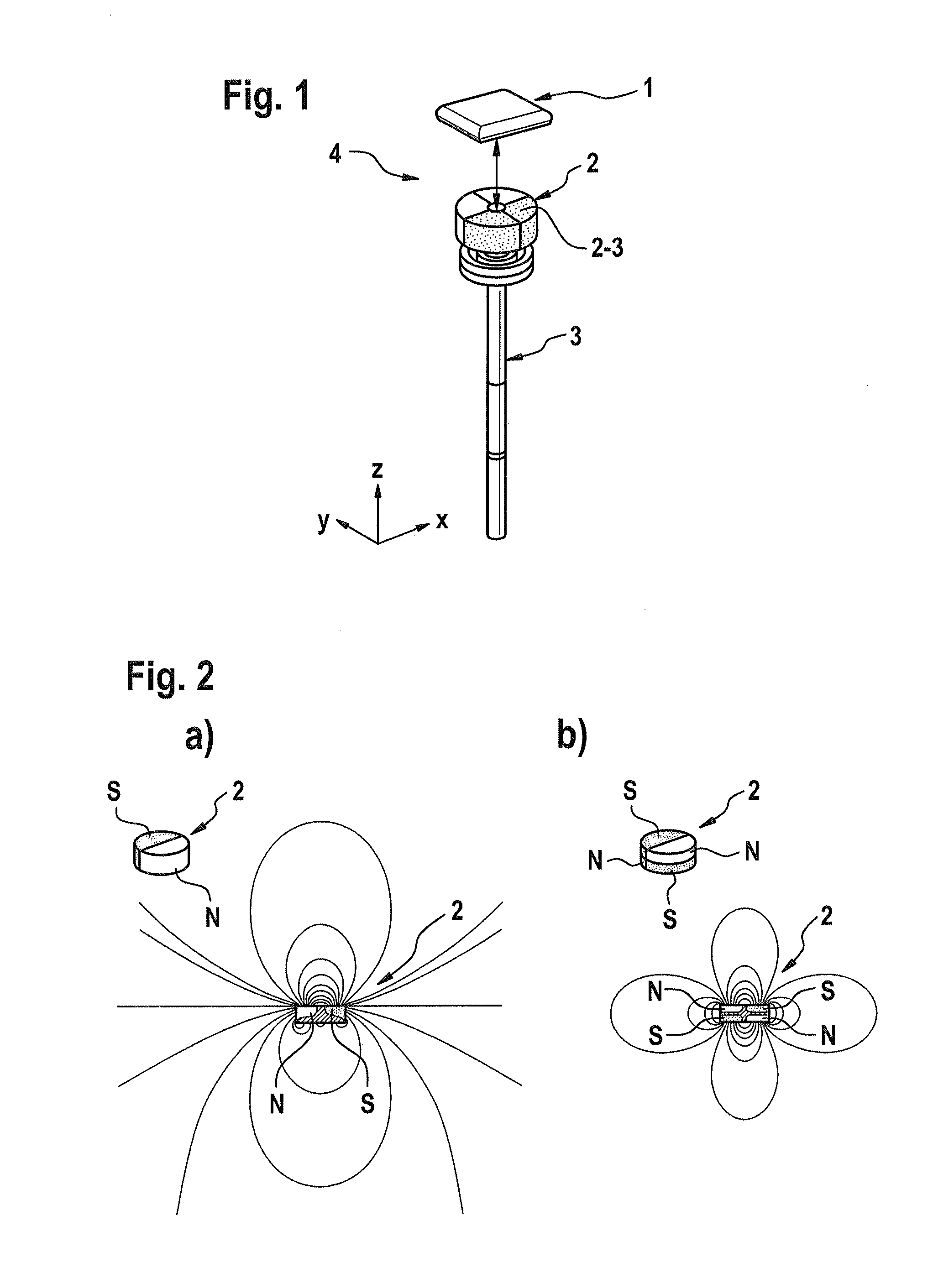 Sensor arrangement and magnetization device, and use of the sensor arrangement in a motor vehicle control device