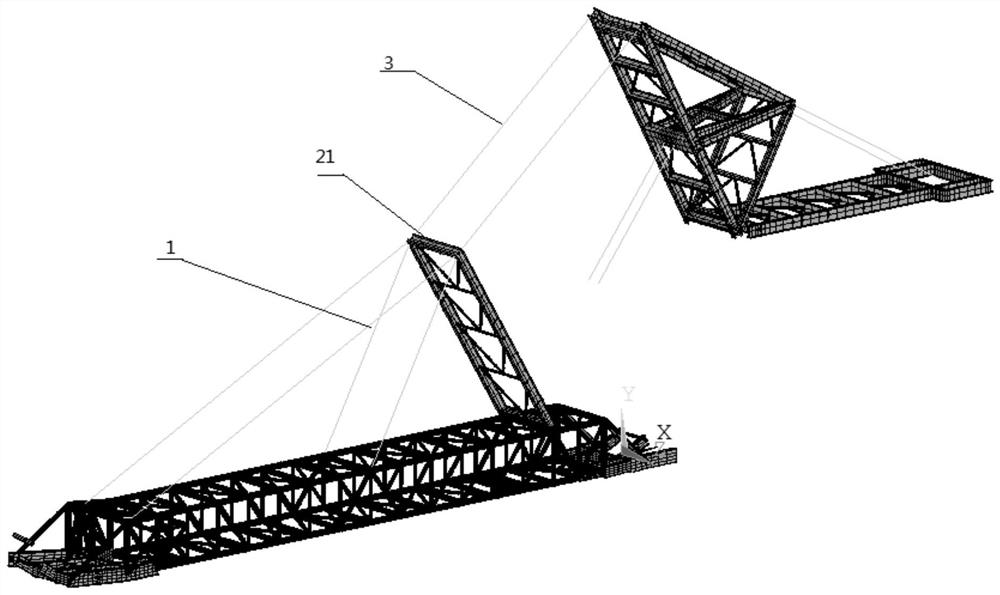 Pull rod structure for stacker-reclaimer