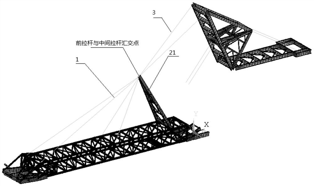 Pull rod structure for stacker-reclaimer